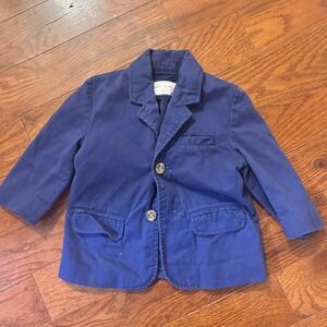 Wonder Kids Boys Navy Blue Blazer Jacket Size 18 M Preppy Button Dressy Toddler